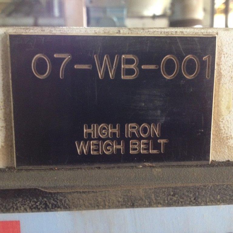 Thayer Model Su8793/3 High Iron Product Weigh Belt, Weigh Scale)