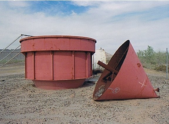 Steel Tank 12'10" Dia. x 17-1/2' High with 12" launder, cone bottom