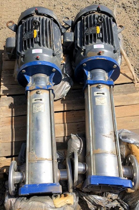2 Units - GOULDS G&L Series SSV Vertical Multi-Stage Pumps with 20 HP motor