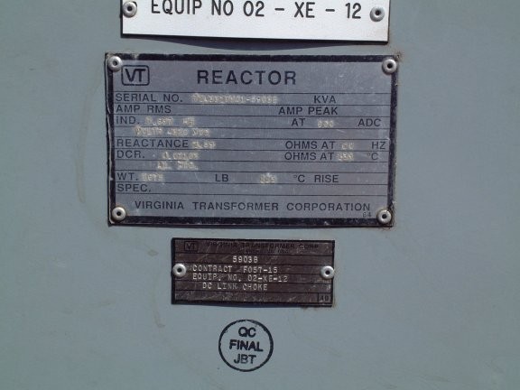 Virginia Transformer Corporation Reactor)