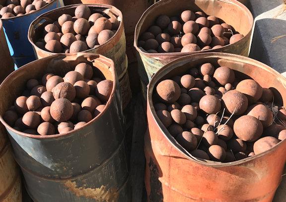 Barrel Of Used Steel Grinding Balls, 1" Up To 4" Size)
